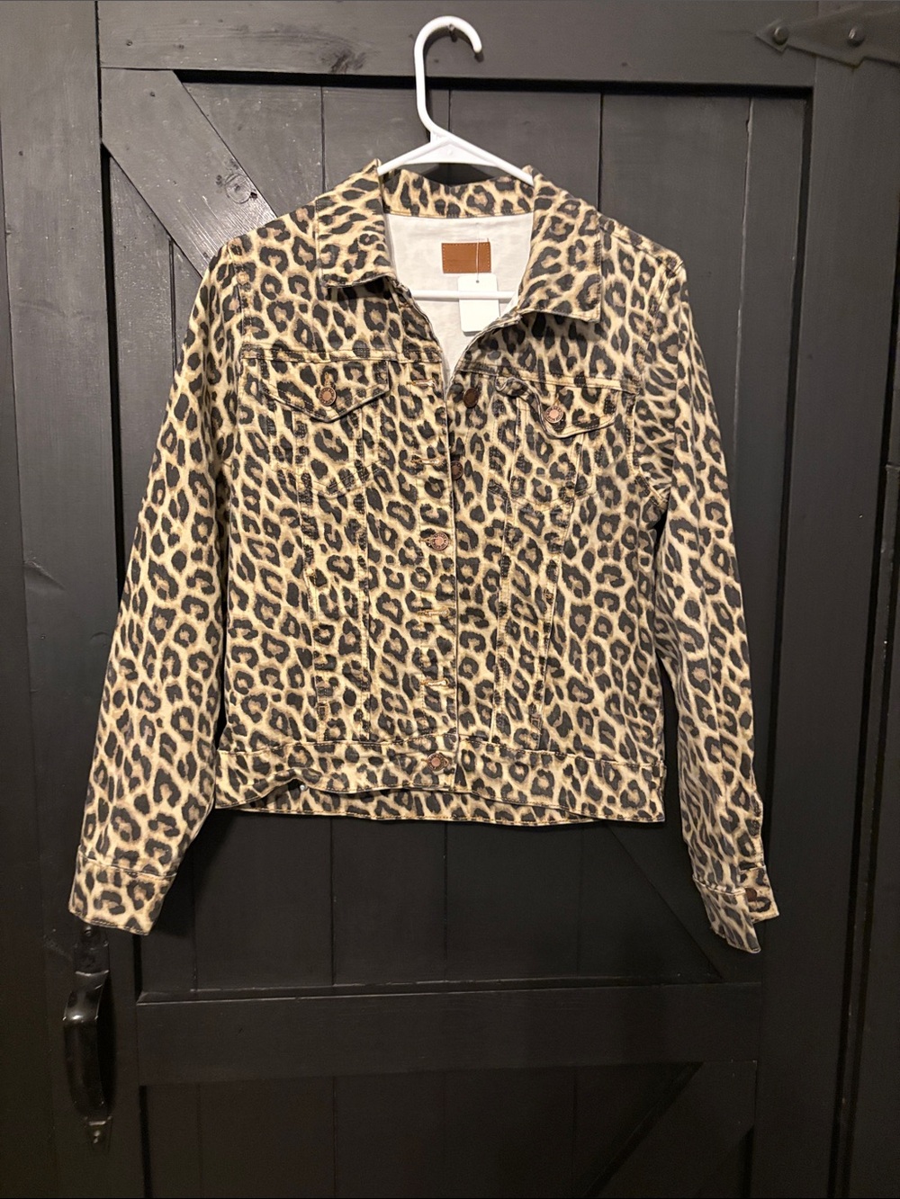 Judy Blue Leopard Print Jacket in Tan and Black